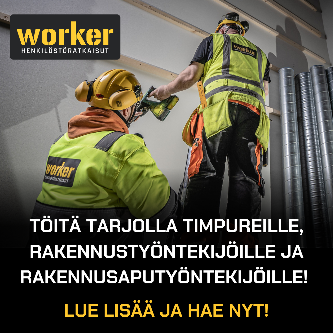 Rakennusalan työntekijöitä Ouluun